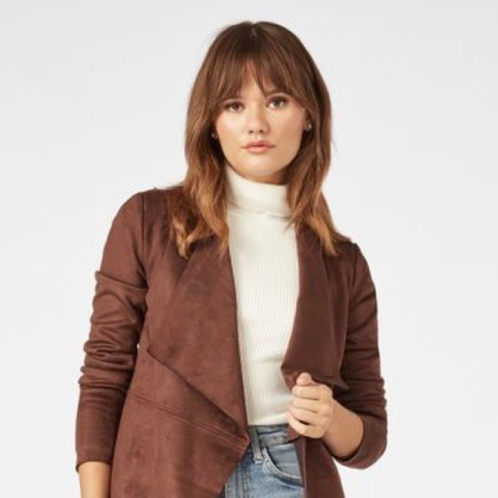 JustFab Waterfall faux Suede Jacket